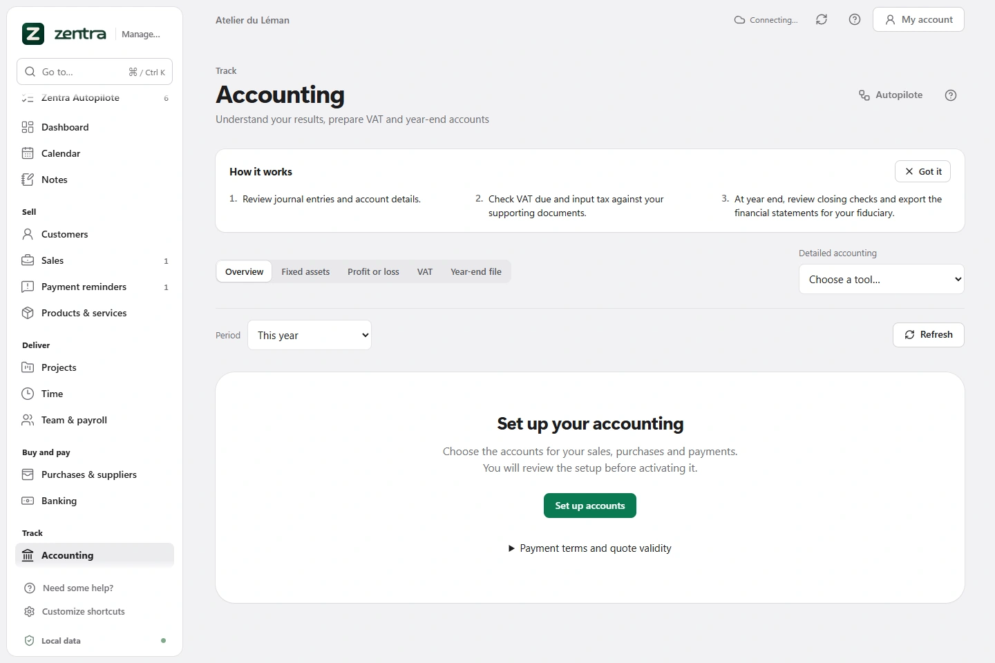Accounting in Zentra