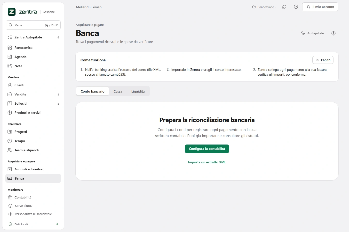 La riconciliazione bancaria in Zentra